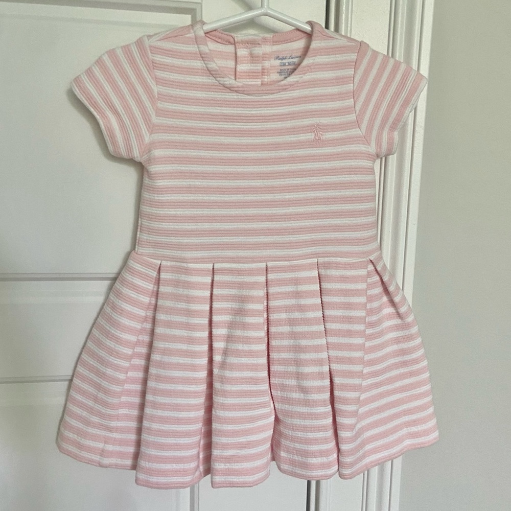 Ralph Lauren Pink and White Striped Baby Dress